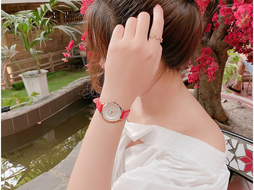 Đồng hồ nữ JA-1197 Julius Hàn Quốc dây da