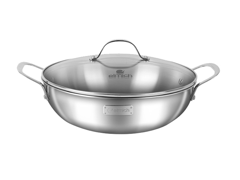 Chảo xào inox cao cấp 3 lớp đáy liền Elmich Trimax EL - 3798 size 30cm