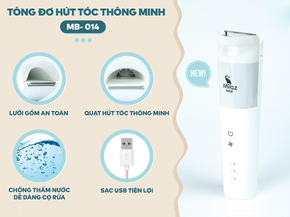 Tông đơ cắt tóc cho bé Moaz BéBé MB014