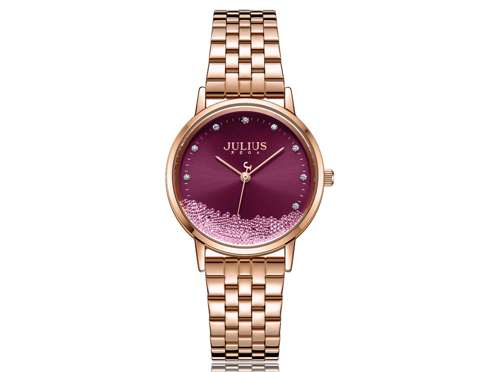 Đồng hồ nữ JA-1283 Julius Hàn Quốc dây thép