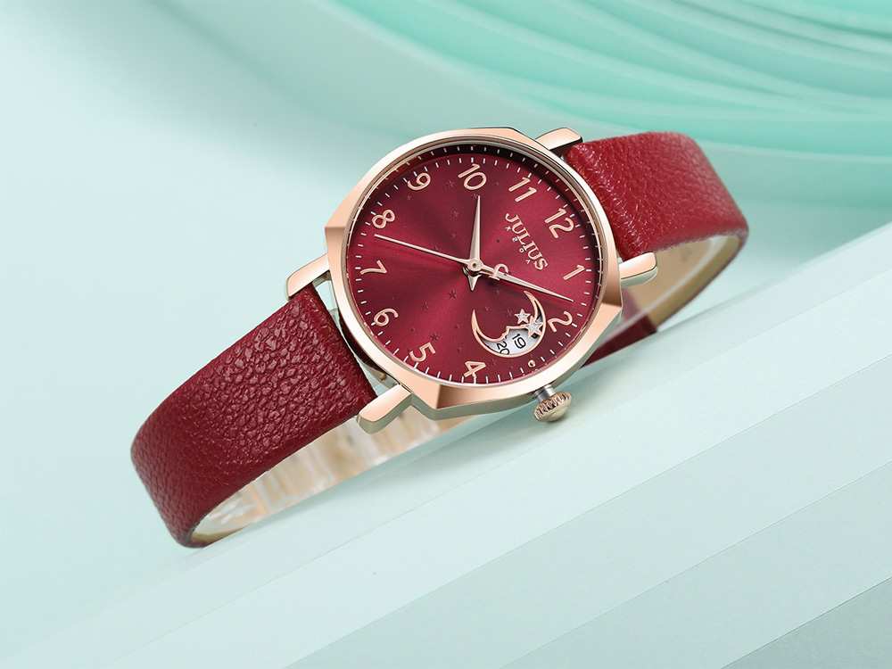 Đồng hồ nữ Julius JA-1211 Hàn Quốc dây da