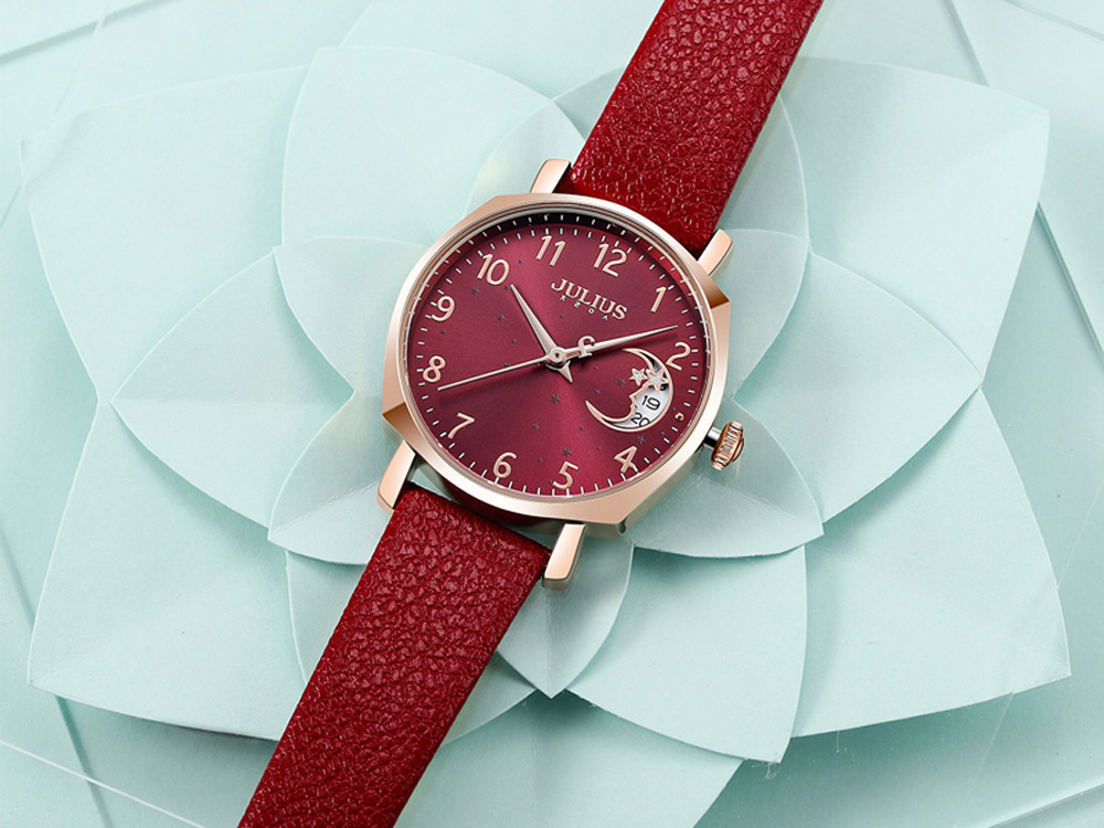 Đồng hồ nữ Julius JA-1211 Hàn Quốc dây da