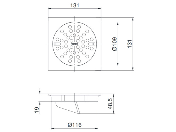 Phễu thoát sàn chống hôi Toto TX1CV2 (131mm x 131mm)