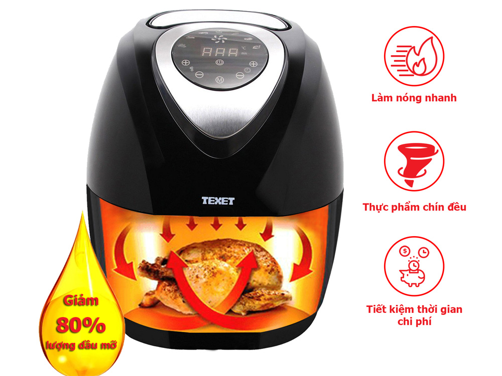 Nồi chiên không dầu Texet AF-612 dung tích 3.2 lít