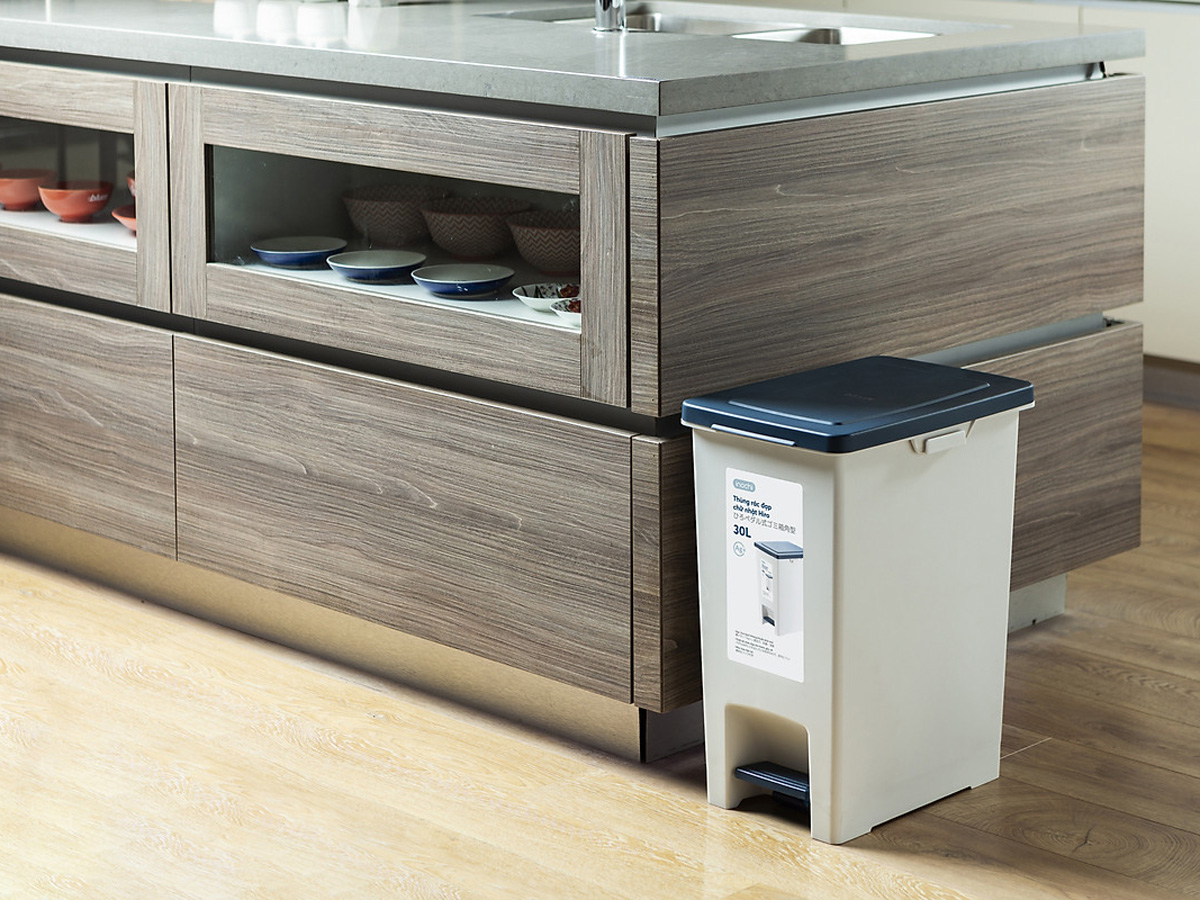 Thùng rác đạp chữ nhật Hiro 30L HIN.RACN.0030ZZ1 (Kèm ruột)