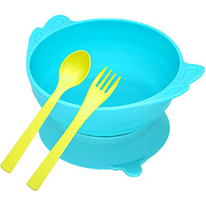 Set tô lớn đế dính thìa dĩa làm từ nhựa sinh học dừa