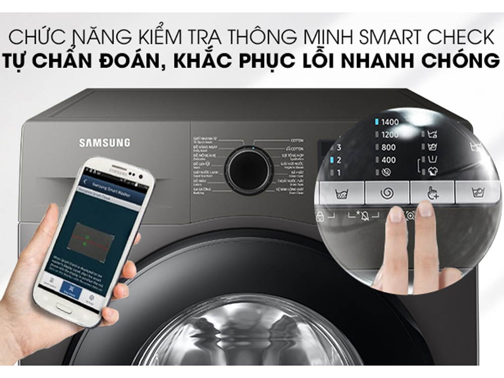 Máy giặt lồng ngang Samsung Inverter 9.5kg WW95TA046AX/SV