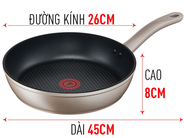 Chảo chiên chống dính đáy từ Tefal Sensations H9100514 26cm