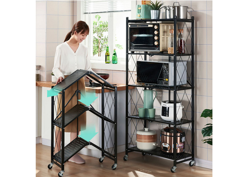 Kệ để đồ gấp gọn đa năng sơn đen cao cấp 5 tầng Vando 4403