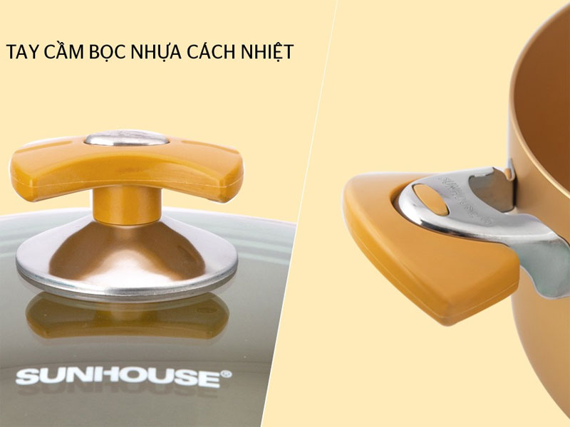 Bộ nồi Anod 3 chiếc màu vàng Sunhouse SH8834