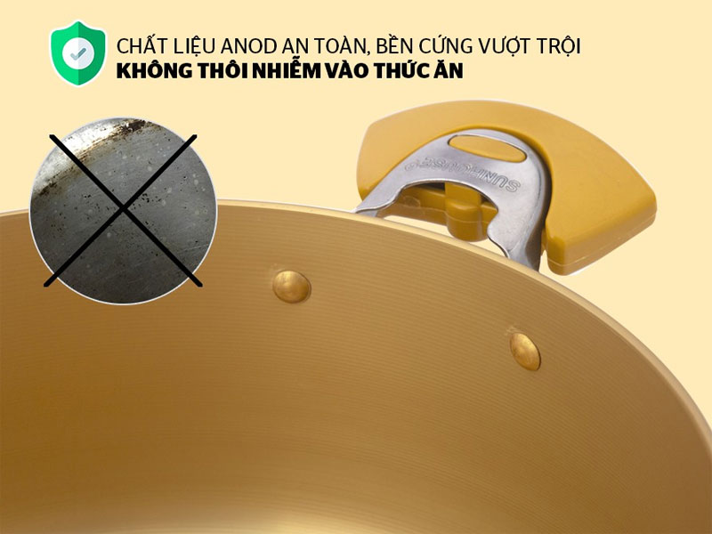 Bộ nồi Anod 3 chiếc màu vàng Sunhouse SH8834