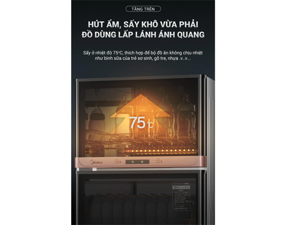Tủ sấy chén bát diệt khuẩn Midea MXV-ZLP80XC65-R