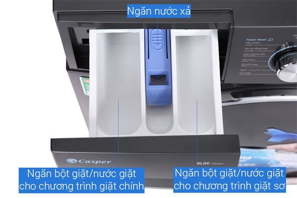 Máy giặt lồng ngang inverter Casper 12.5 kg WF-125I140BGB