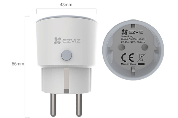 Ổ cắm điện thông minh Wifi EZVIZ CS-T30-10B (điều khiển bằng giọng nói, thống kê điện tiêu thụ)