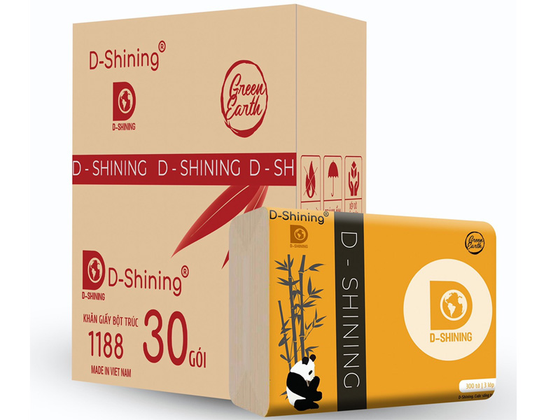 Giấy ăn gấu trúc 3 lớp D-Shining (Thùng 30 gói)