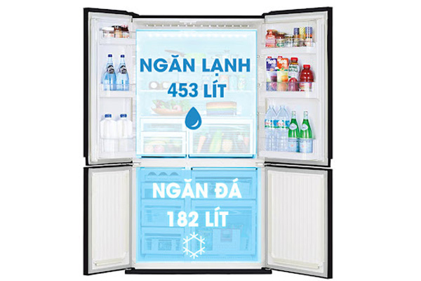 Tủ lạnh 4 cánh Inverter Mitsubishi Electric MR-L78EN-GSL (635L)