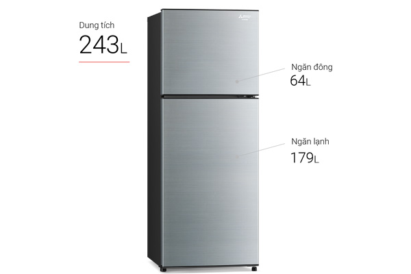 Tủ lạnh Mitsubishi Electric Inverter 243 lít MR-FC29EP-SSL-V