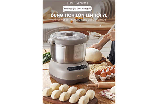 Máy nhào bột tự động Bear DM-B70V1 - 7 lít