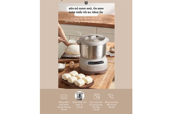 Máy nhào bột tự động Bear DM-B70V1 - 7 lít