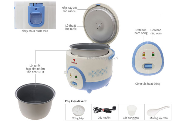 Nồi cơm điện Happy Cook HC-180A (1.8 lít)