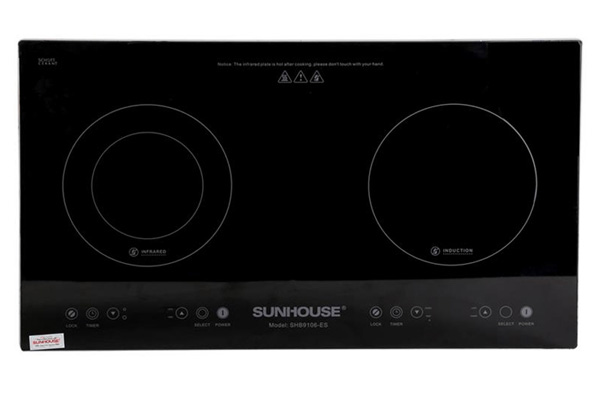 Bếp đôi điện từ hồng ngoại Sunhouse SHB9106-ES