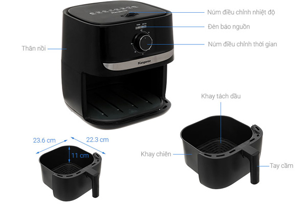 Nồi chiên không dầu Kangaroo KG6AF1 (6 lít)