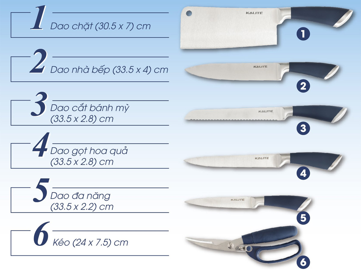 Bộ dao kéo Kalite KL-190