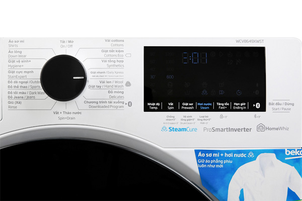 Máy giặt lồng ngang Beko Inverter 8kg WCV8649XWST
