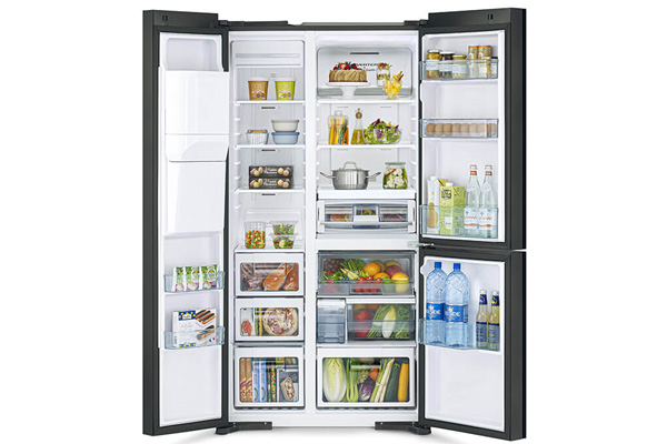 Tủ lạnh Hitachi Inverter 569 lít R-MX800GVGV0(GBK) 3 cánh, kính đen