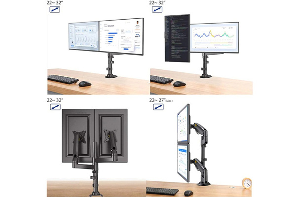 Giá treo 2 màn hình máy tính NB H180 (17 inch - 27 inch)