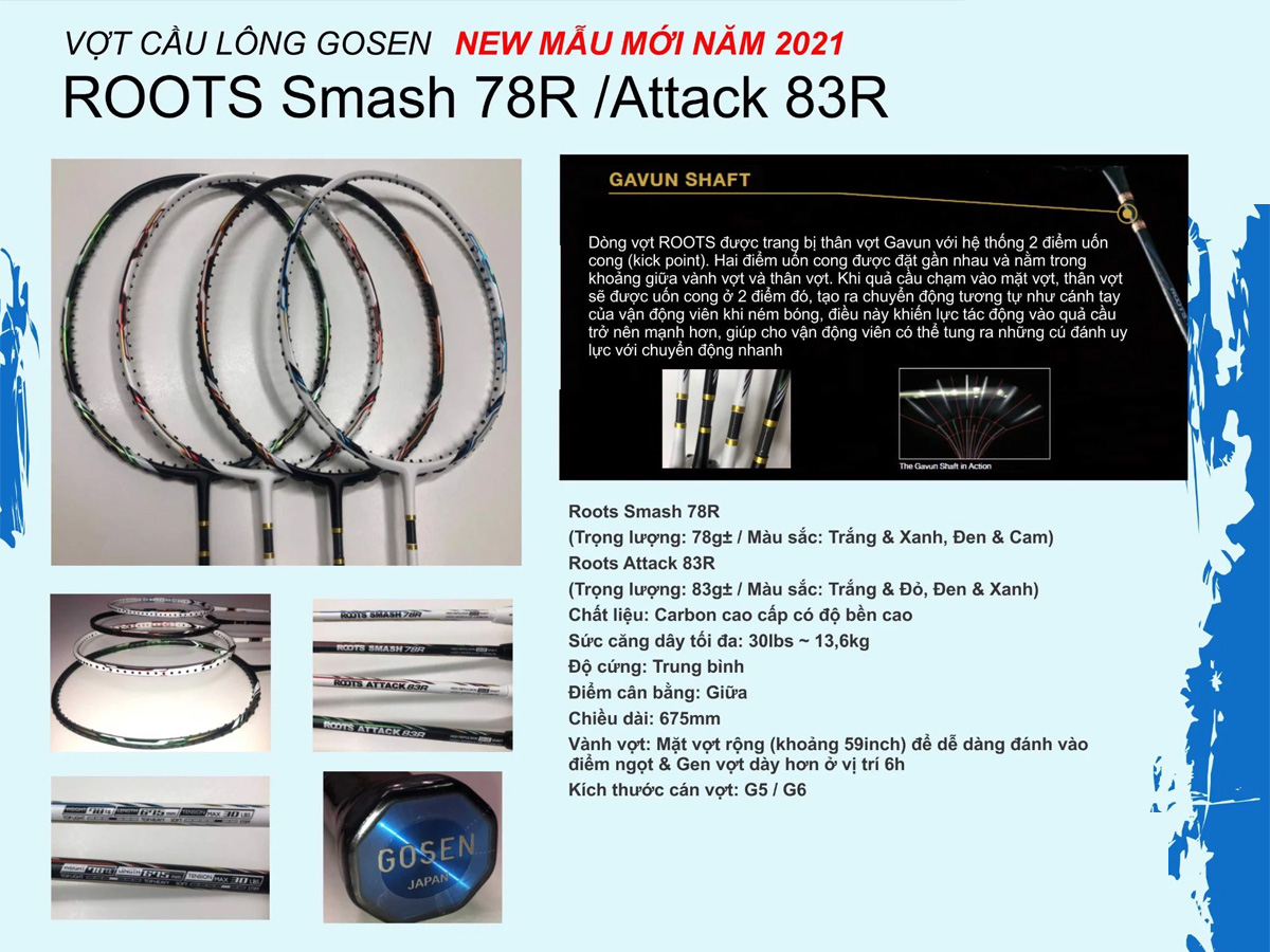 Vợt cầu lông Gosen Roots Attack 83R