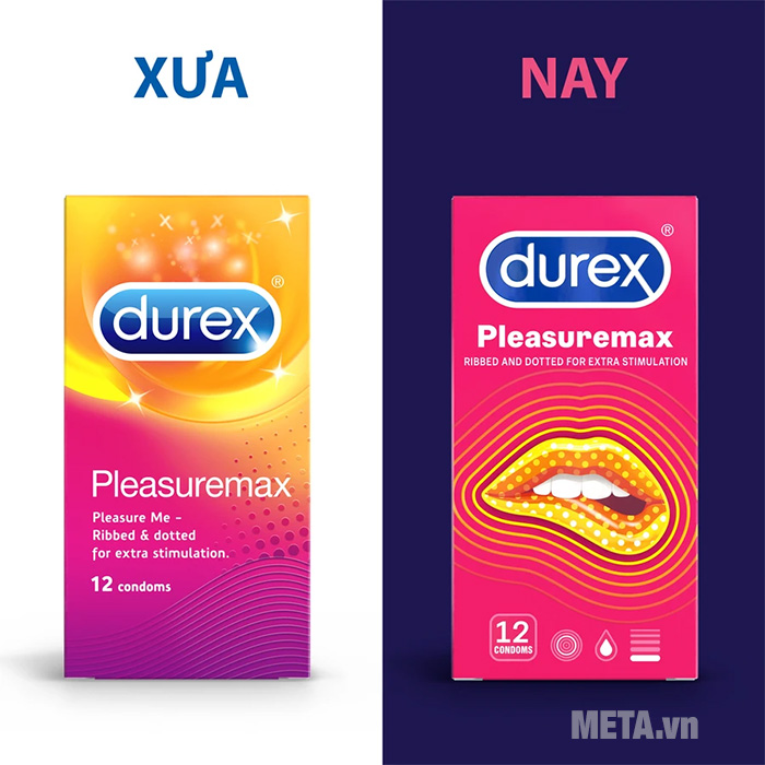 Bao cao su Durex Pleasuremax (hộp 12 chiếc)