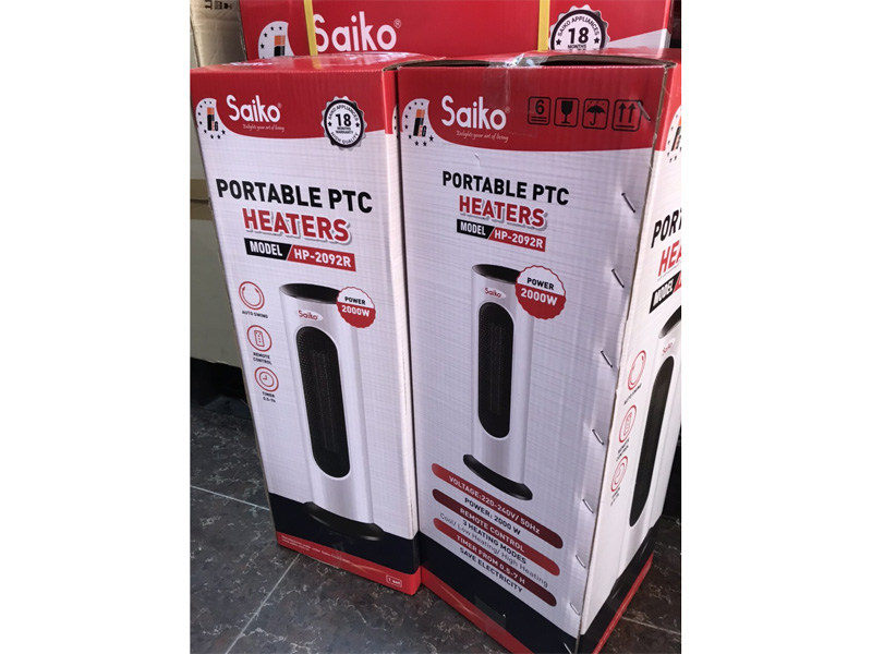 Quạt sưởi gốm Saiko HP-2092R (hẹn giờ 0.5-7h)