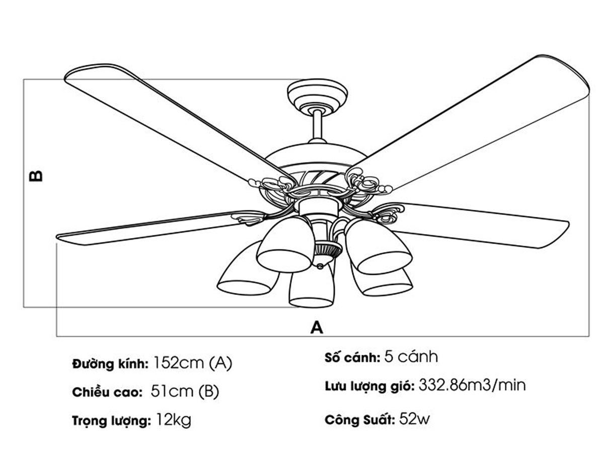 Quạt trần đèn KaiyoKukan Toky-5025