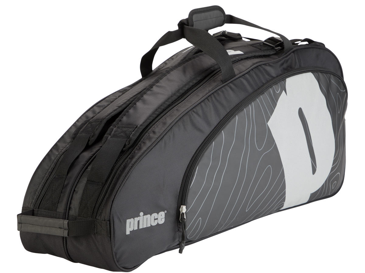 Túi đựng vợt Prince Tour Reflective 19 6 Racket đen/bạc 2 ngăn