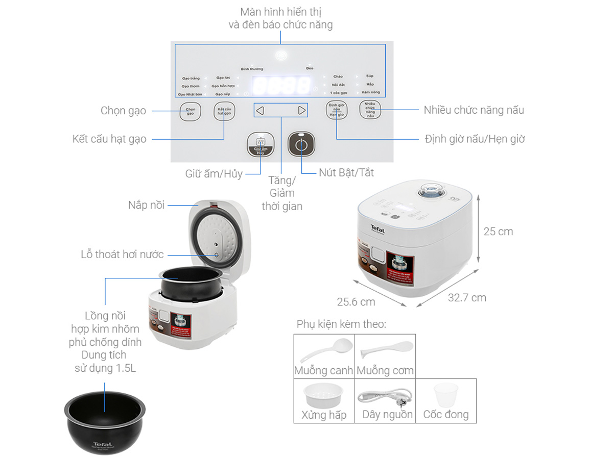 Nồi cơm điện tử Tefal RK522168 (1,5 lít)