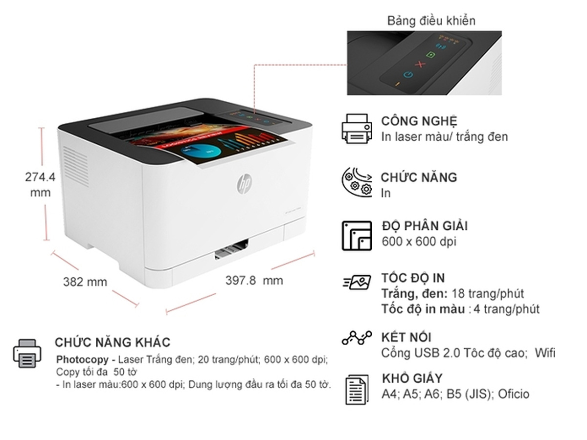 Máy in màu HP Laser 150NW (4ZB95A)
