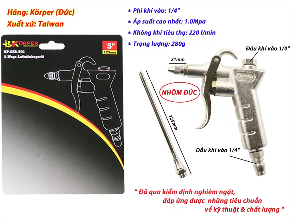 Súng xì khô 3 chức năng Korper KP-SAB-501