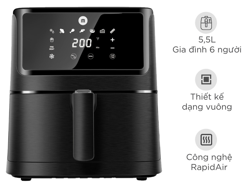Nồi chiên không dầu Mishio MK284 (5.5 lít)