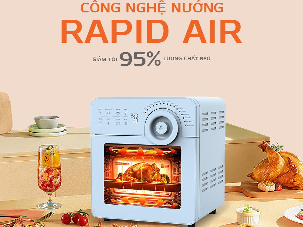 Nồi chiên không dầu Unie Sky Blue (14.5 lít)