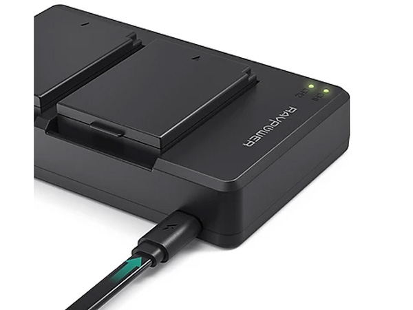 Bộ 2 pin và đế sạc kép RAVPower RP-BC014 tương thích Canon LP-E10