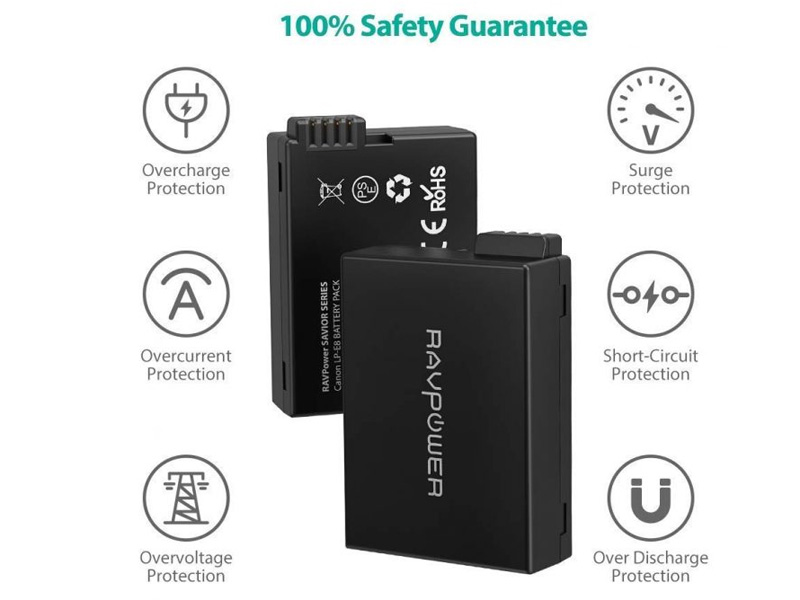 Bộ 2 pin và đế sạc Canon LP-E8 2000mAh RAVPower RP-BC019