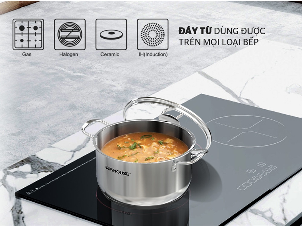 Bộ nồi chảo inox 3 món Easy cook Sunhouse SHG993E