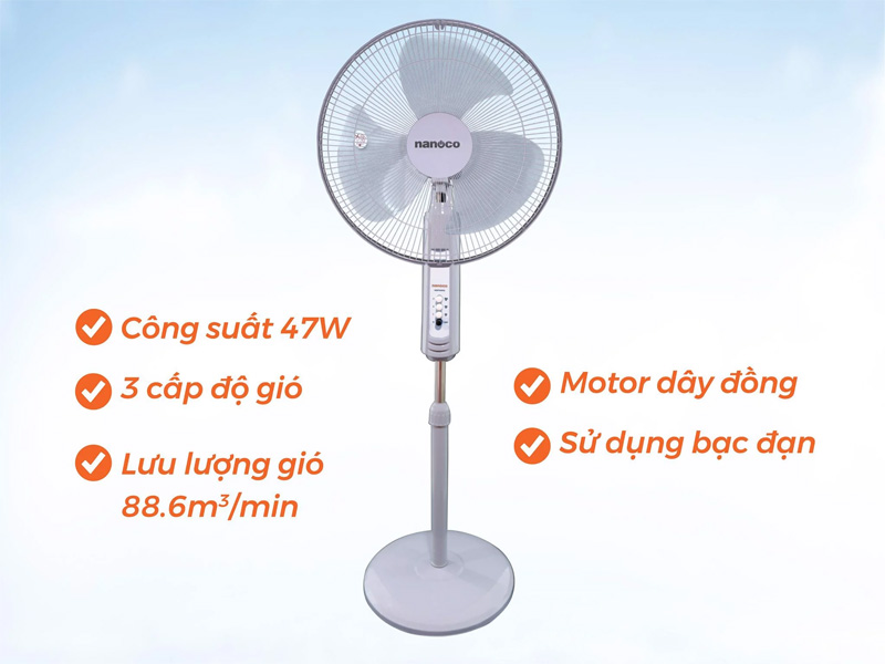 Quạt đứng cơ Nanoco NSF1601G