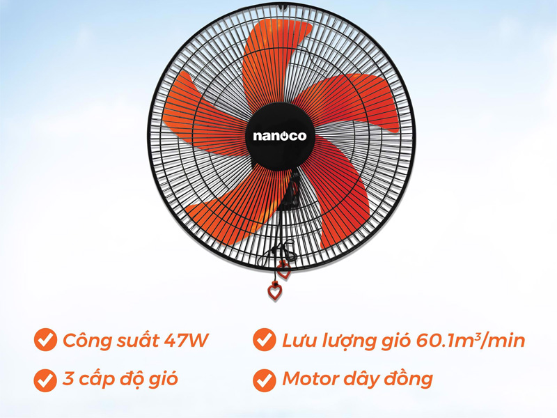 Quạt treo tường Nanoco NWF1606