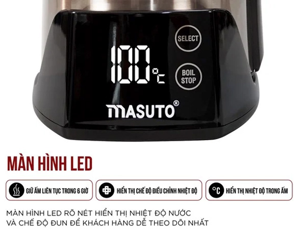 Ấm siêu tốc thông minh 2 lớp Masuto 1.7L GS-EK15