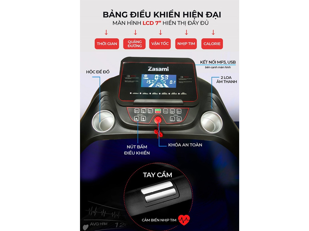 Máy chạy bộ đa năng Zasami KZ-Y545M