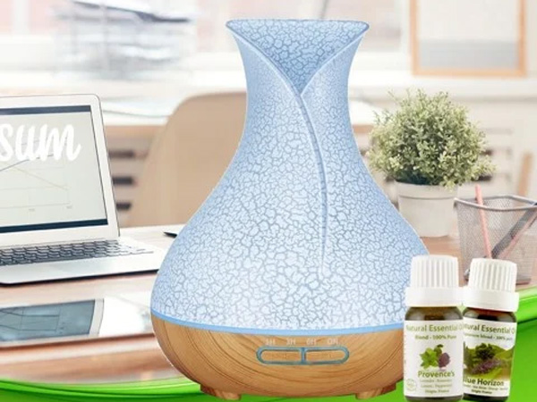 Máy khuếch tán tạo độ ẩm xông tinh dầu Aroma Cổ cao vân rạn trắng 500ml