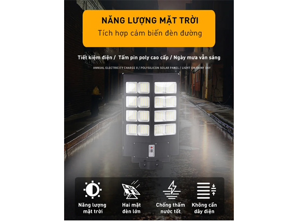 Đèn đường liền thể đôi năng lượng mặt trời MK-662500 (500W)