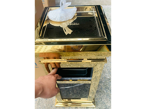 Thùng rác inox trang trí đá hoa cương Vietbin A15